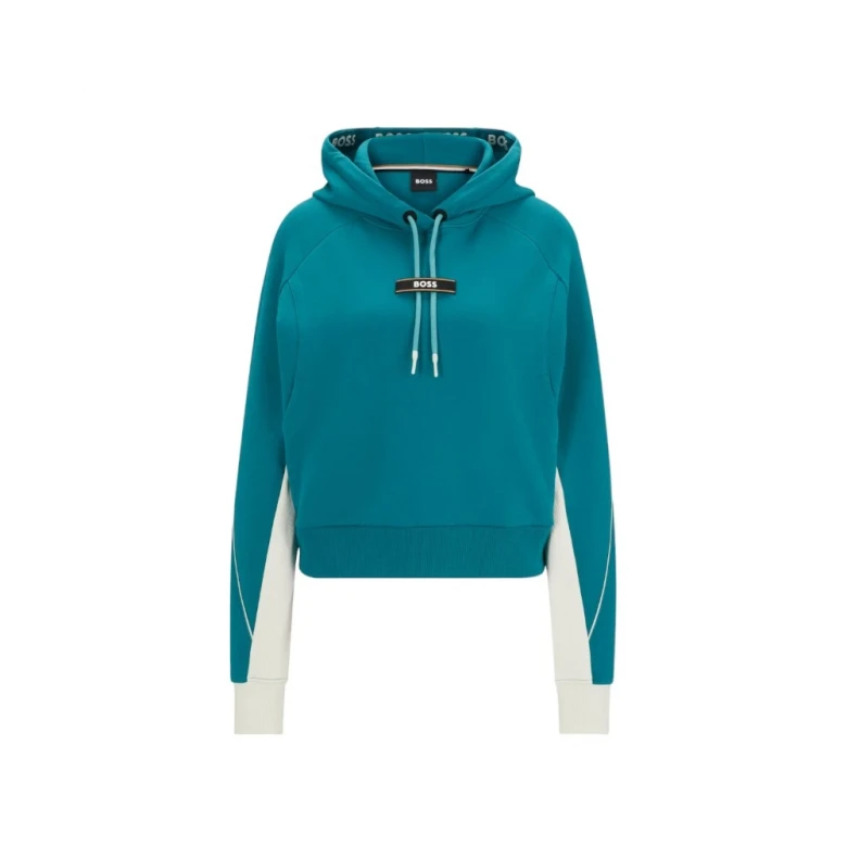 Худи Boss Relaxed-Fit Cotton-Blend Hoodie with Contrast Details