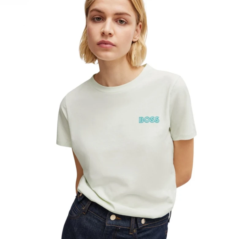 Футболка Boss Slim-Fit T-Shirt In Pure Cotton With Logo Detail 2