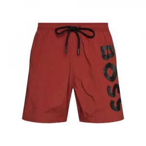 Шорты Boss Vertical-Logo-Print Swim Shorts in Quick-Dry Poplin