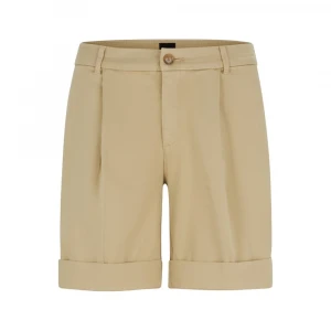 Шорты Boss Relaxed-Fit High-Rise Shorts in Stretch Cotton