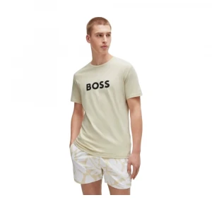 Футболка Boss Camiseta Regular Fit de Punto de Algodón con Logo Estampado
