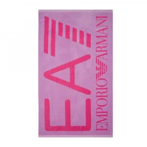 Полотенце EA7 Telo Mare Con Maxi Logo Rosa Fucsia