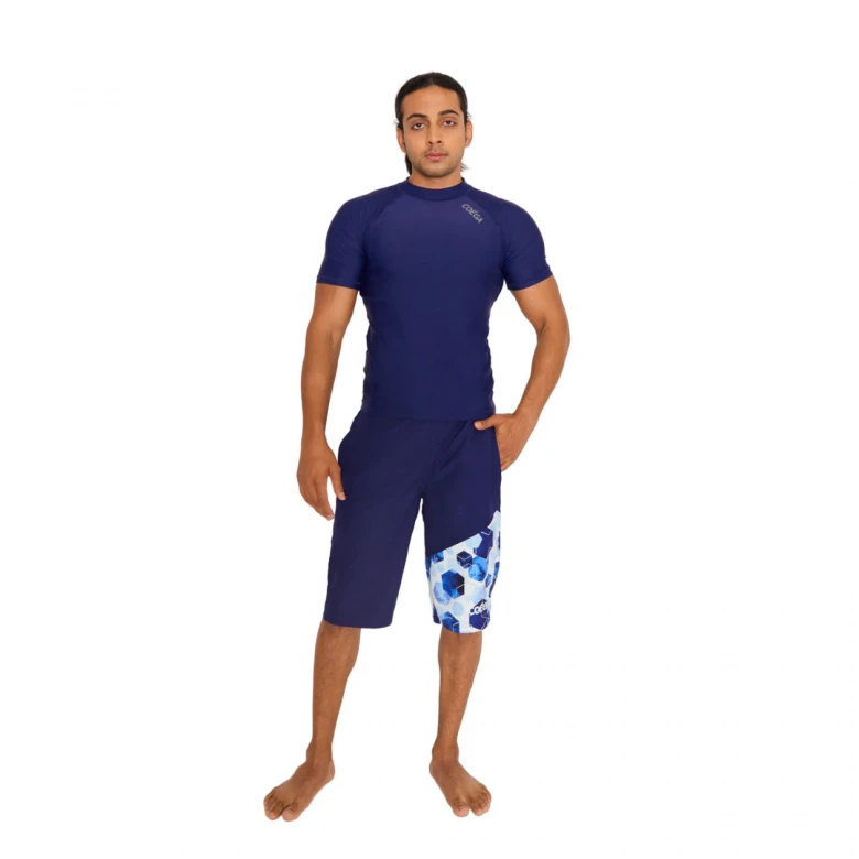 шорты для плавания capris - navy watercolour hexagons 3