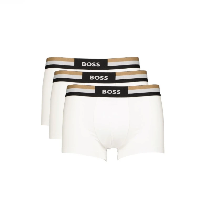 Нижнее Бельё Boss Three-Pack of Cotton-Blend Trunks with Signature Waistbands