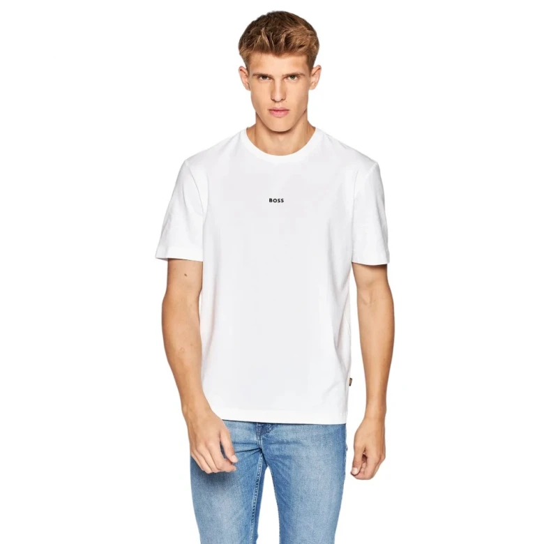 Футболка Boss Relaxed-Fit T-Shirt in Stretch Cotton with Logo Print