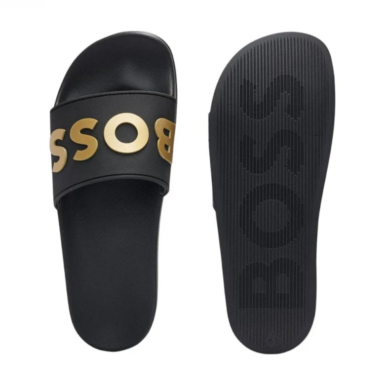 Шлепки Boss Heren Slippers Zwart Kirk Slide 3