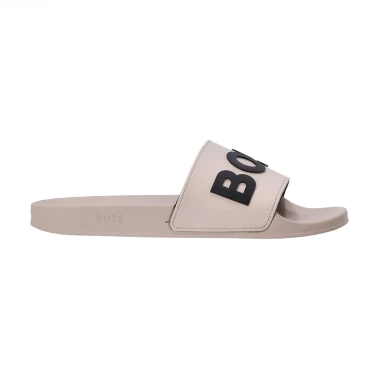 Шлепки Boss Heren Slippers Zwart Kirk Slide