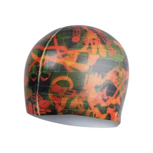 шапочка для плавания digital printed cap au green/orange