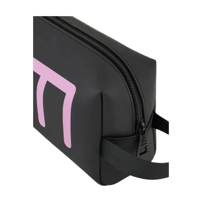 Сумка Для Обуви EA7 Beauty-Case Nero Rosa con Maxi Logo 3