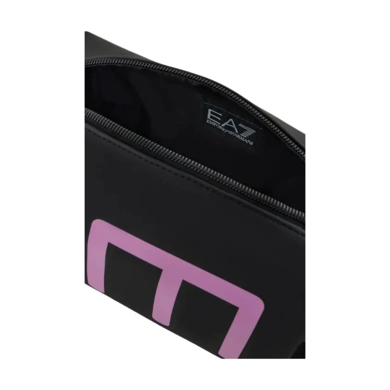 Сумка Для Обуви EA7 Beauty-Case Nero Rosa con Maxi Logo 2