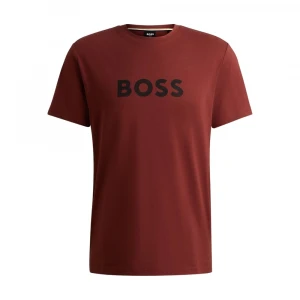 Футболка Boss Camiseta Regular Fit de Punto de Algodón con Logo Estampado