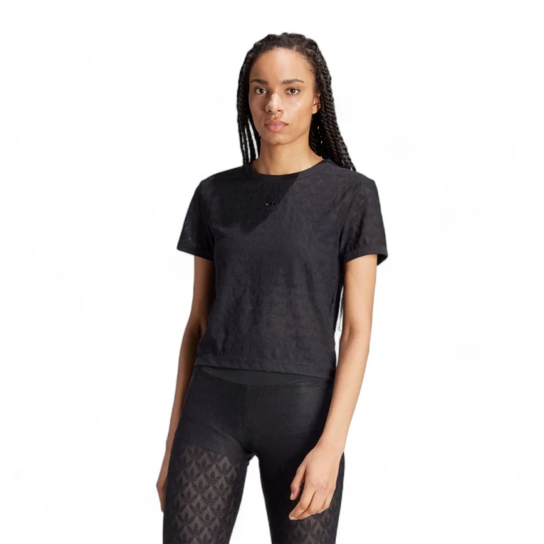 Футболка Adidas Fashion Monogram Lace Cropped Tee