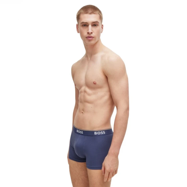 Трусы Boss Three-Pack of Stretch-Cotton Trunks with Logo Waistbands 4