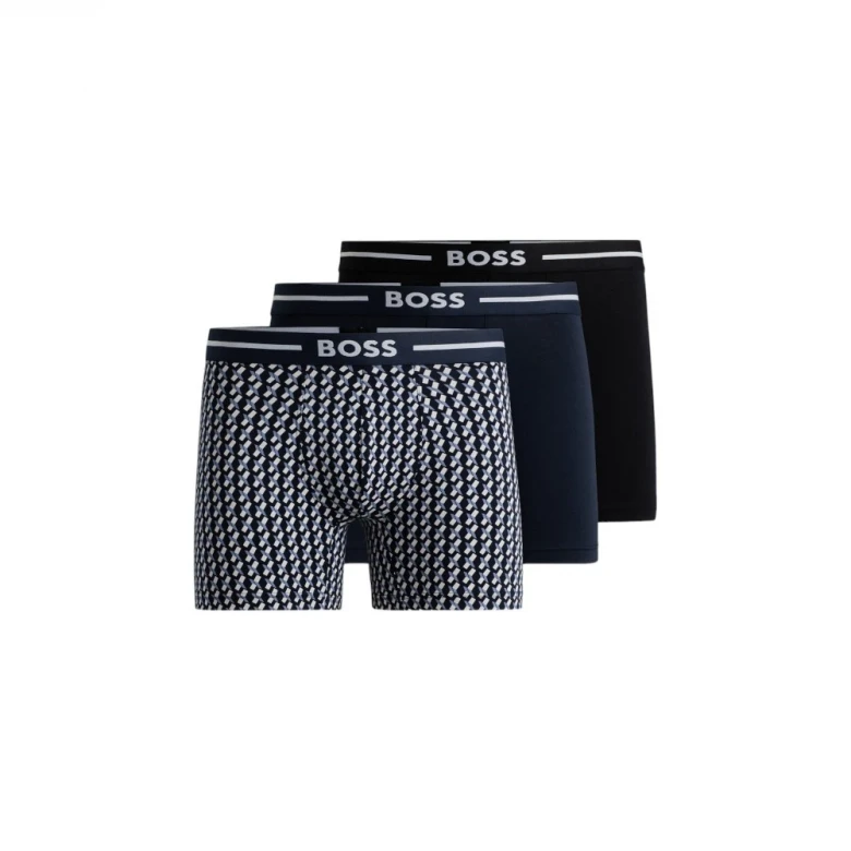 Трусы Boss Three-Pack of Stretch-Cotton Boxer Briefs