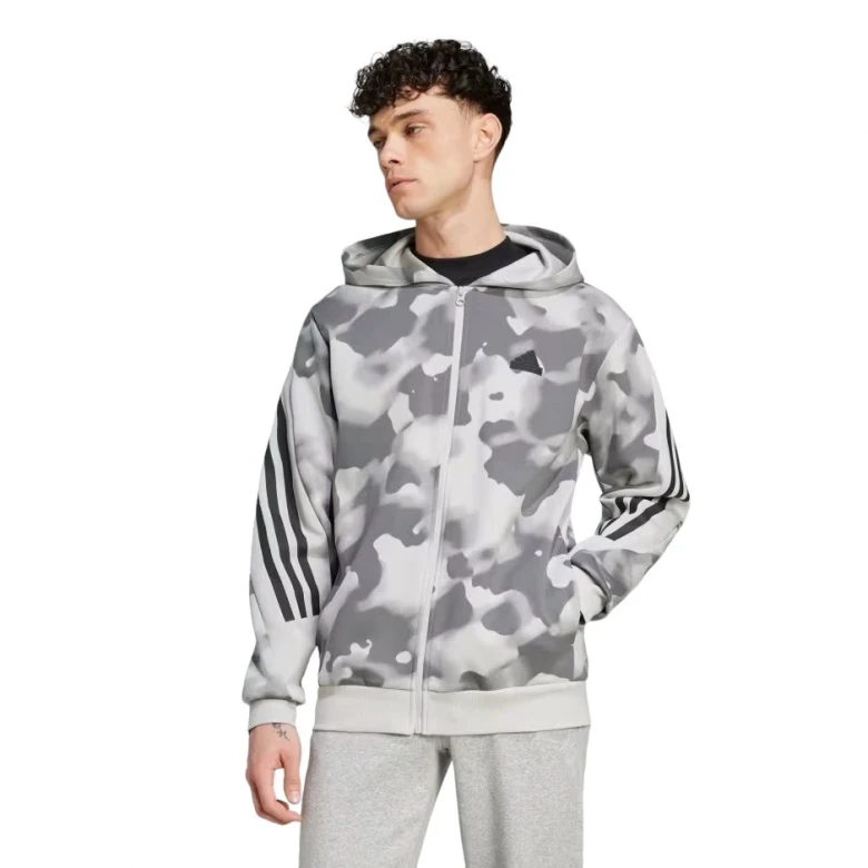 Future Icons 3-Stripes Allover Print Full-Zip Hoodie