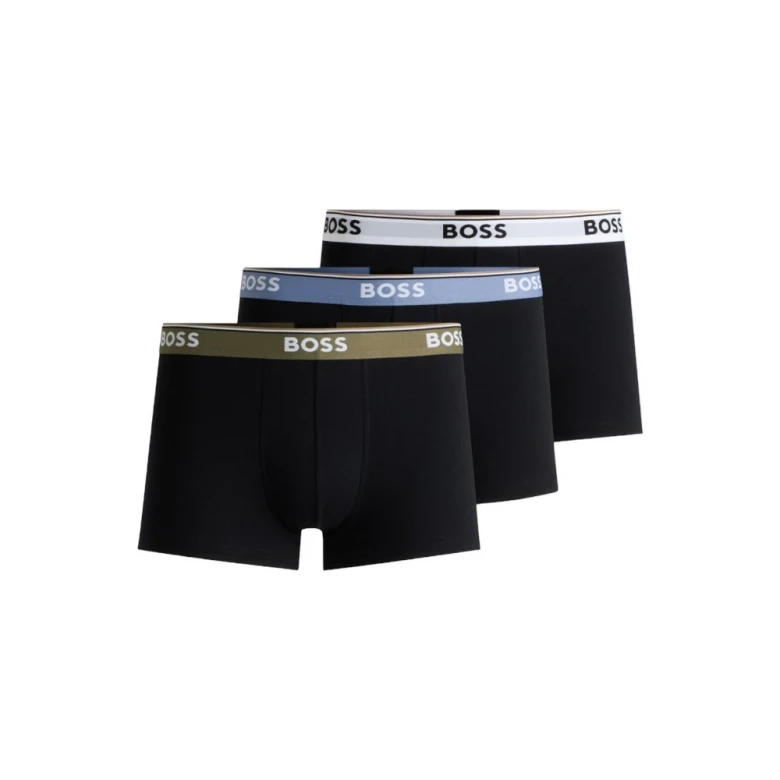 Трусы Boss Three-Pack of Stretch-Cotton Trunks with Logo Waistbands