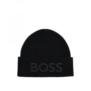 Шапка Boss Wool-blend Beanie With Embroidered Logo