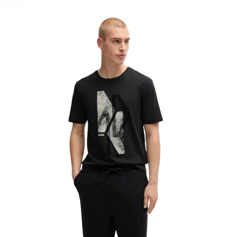 Футболка Boss Interlock-cotton Regular-fit T-shirt With Seasonal Artwork