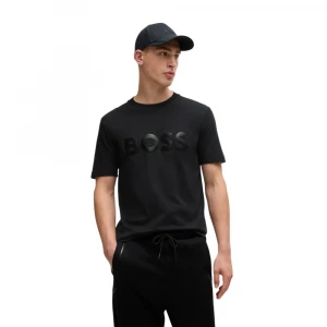 Футболка Boss Cotton-Jersey T-Shirt With Mirror-Effect Logo Print