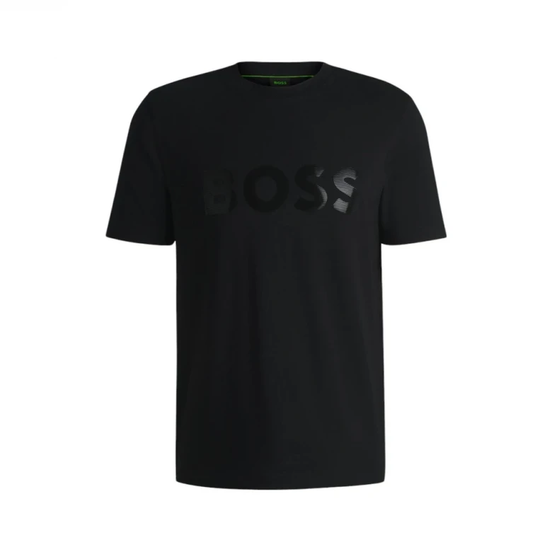 Футболка Boss Cotton-Jersey T-Shirt With Mirror-Effect Logo Print 4