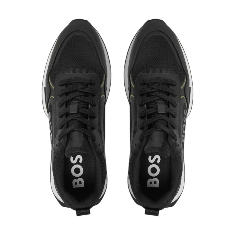 Кроссовки Boss Mixed-Material Trainers With Large Side-Panel Logo 3