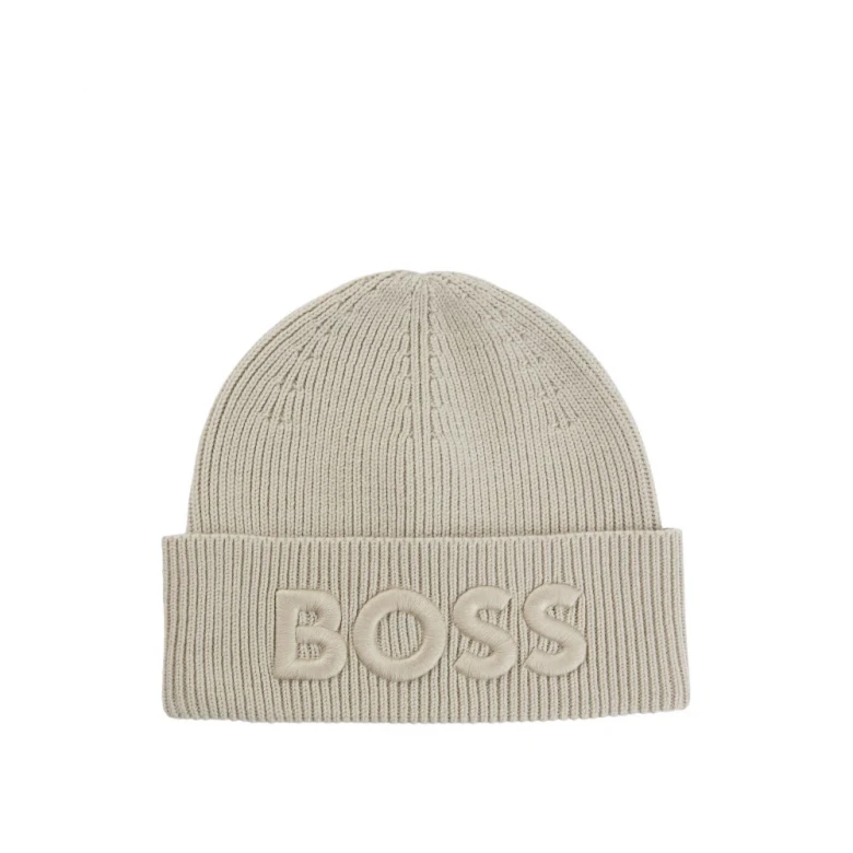 Шапка Boss Wool-blend Beanie With Embroidered Logo