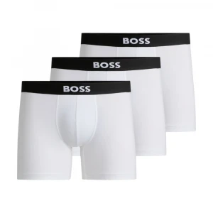 Трусы Boss Three-Pack Of Logo-Waistband Boxer Briefs In Stretch Cotton