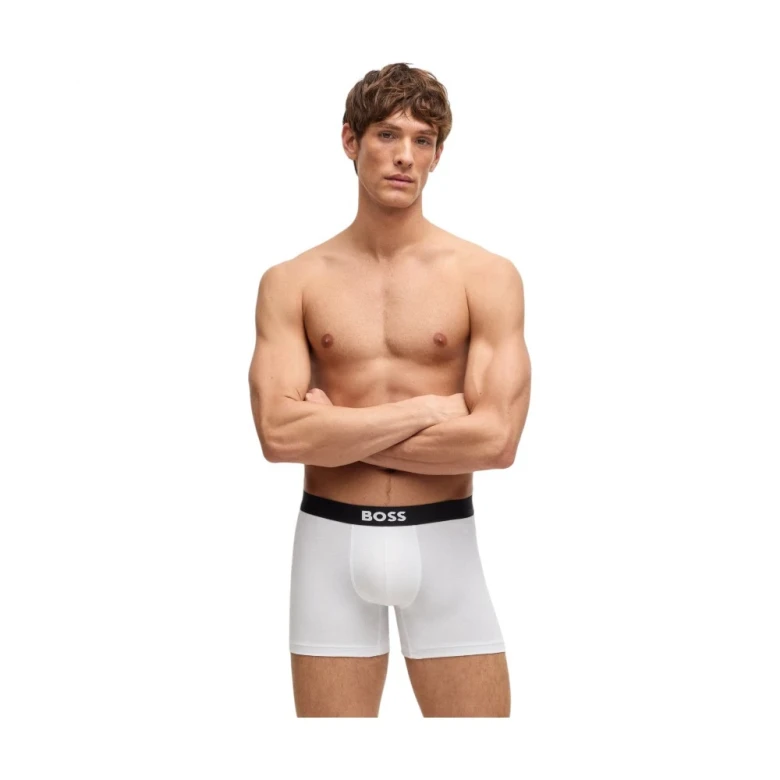 Трусы Boss Three-Pack Of Logo-Waistband Boxer Briefs In Stretch Cotton 1