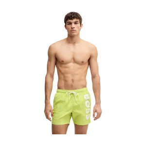 Шорты Boss Contrast-logo Swim Shorts In Quick-drying Fabric