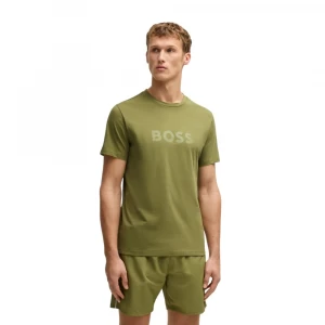 Boss paxta-jersey T-shirti, SPF 50+ UV Himoyasi Bilan