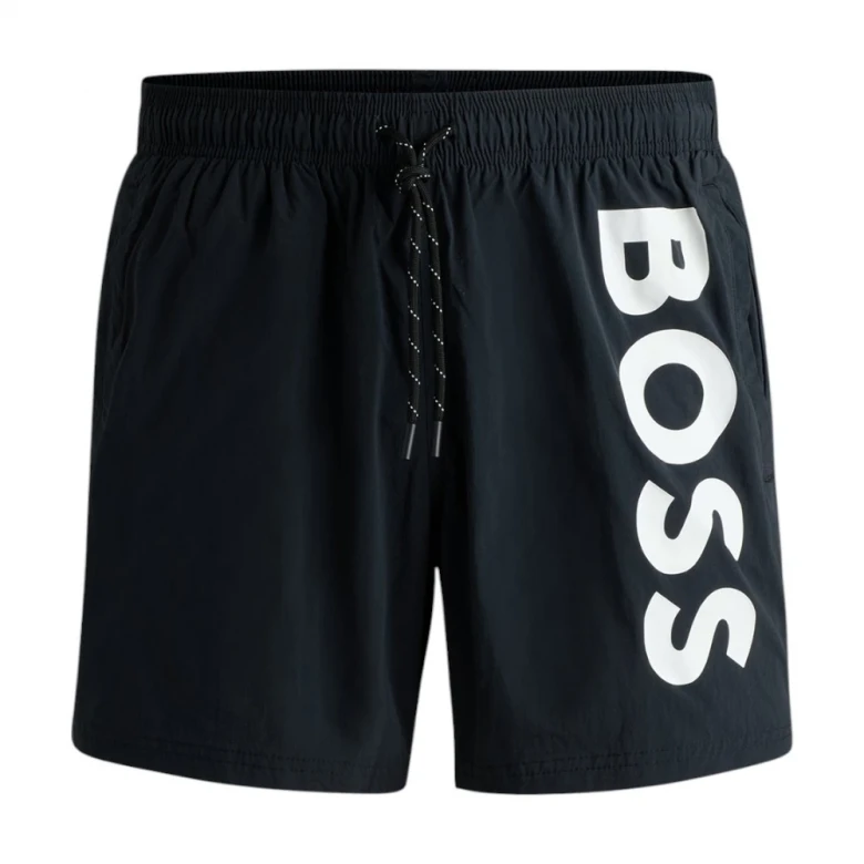 Шорты Boss Contrast-logo Swim Shorts In Quick-drying Fabric