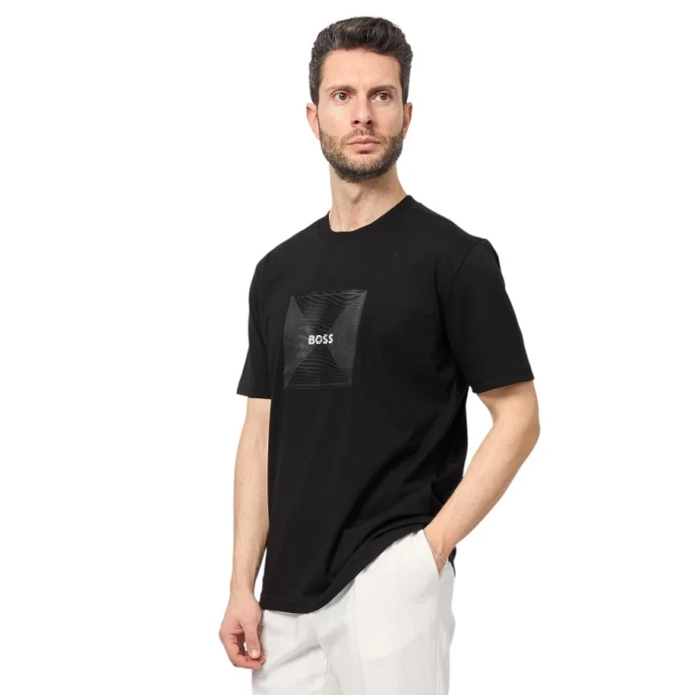 Футболка Boss Cotton-Jersey T-Shirt With Fineline Logo Artwork 2