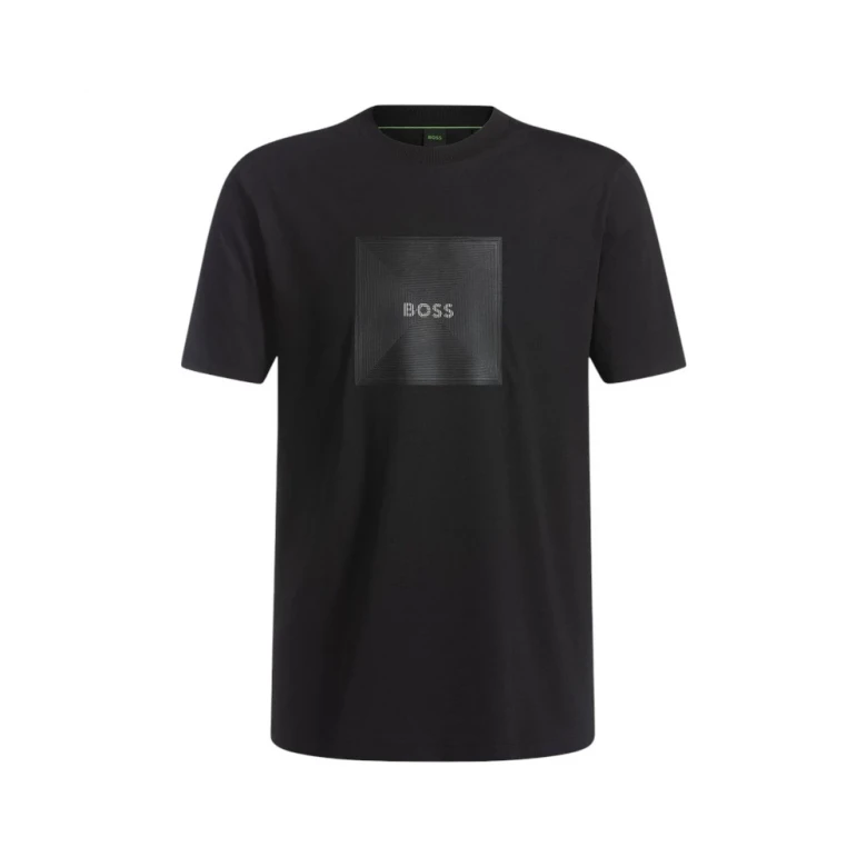 Футболка Boss Cotton-Jersey T-Shirt With Fineline Logo Artwork