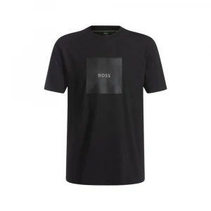 Футболка Boss Cotton-Jersey T-Shirt With Fineline Logo Artwork
