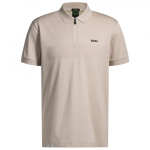 Поло Boss Structured-Cotton Polo Shirt With Zip Neck 4