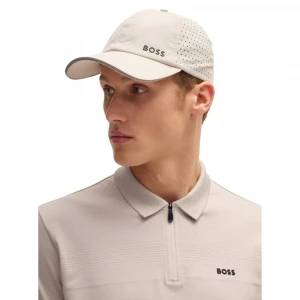 Поло Boss Structured-Cotton Polo Shirt With Zip Neck 3