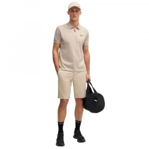 Поло Boss Structured-Cotton Polo Shirt With Zip Neck 2