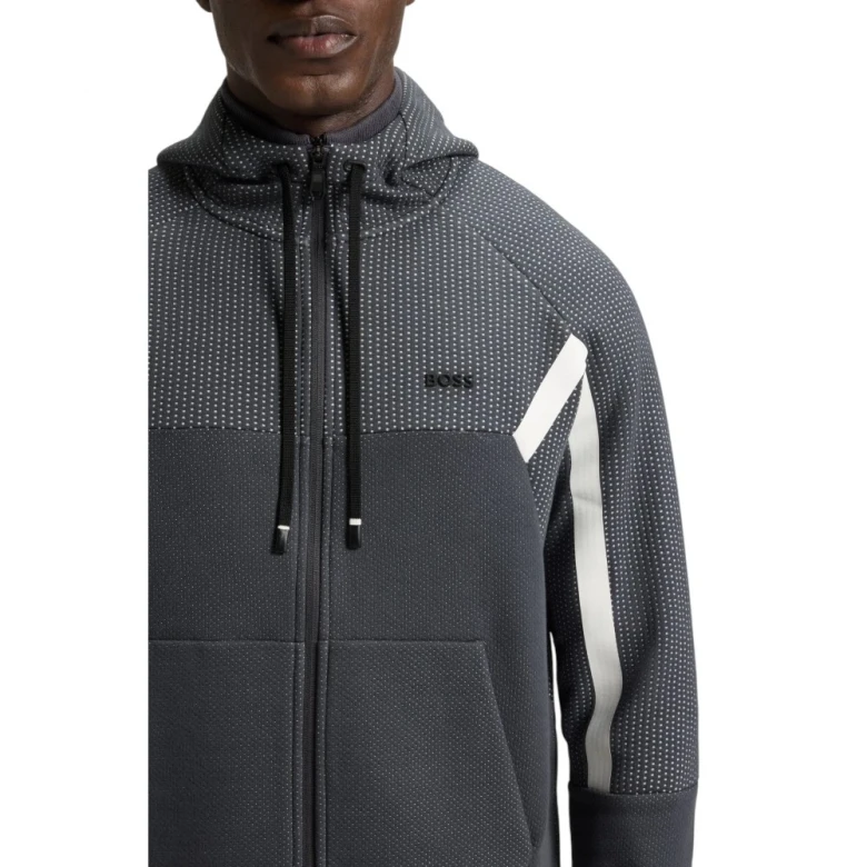 Толстовка Boss Regular-Fit Zip-Up Hoodie In Quilted Jacquard 1