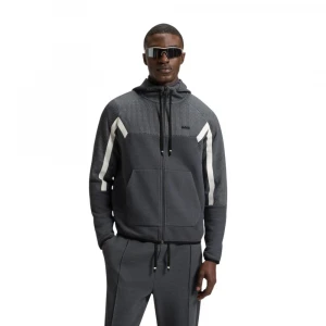 Толстовка Boss Regular-Fit Zip-Up Hoodie In Quilted Jacquard