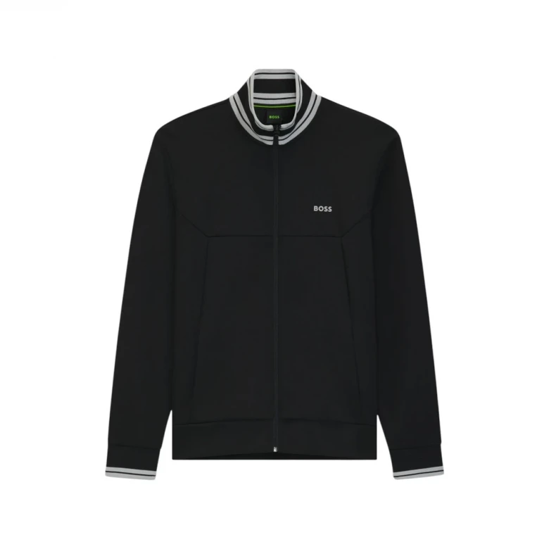 Кофта Boss Cotton-Blend Zip-Up Sweatshirt With Striped Trims 4
