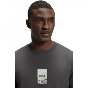 Boss Relaxed-Fit T-Shirt In Stretch Cotton With Photo Print Futbolkasi 1
