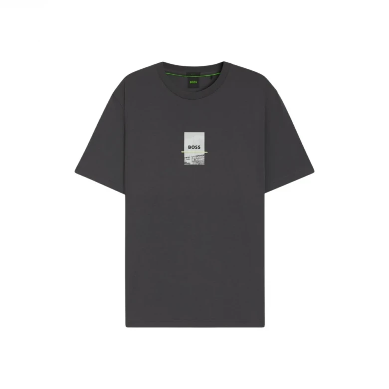 Boss Relaxed-Fit T-Shirt In Stretch Cotton With Photo Print Futbolkasi 4
