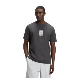 Boss Relaxed-Fit T-Shirt In Stretch Cotton With Photo Print Futbolkasi