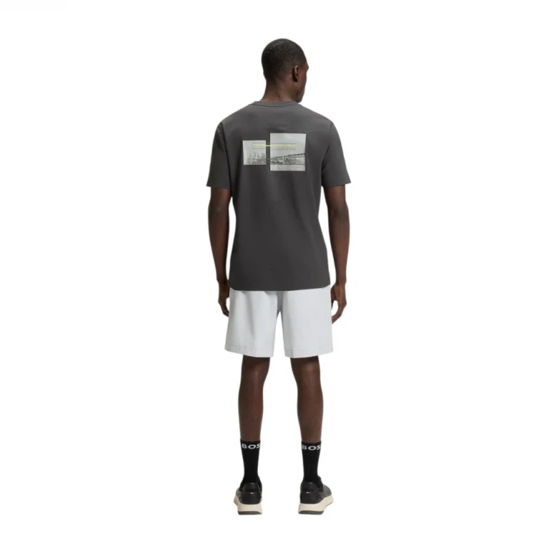 Boss Relaxed-Fit T-Shirt In Stretch Cotton With Photo Print Futbolkasi 3