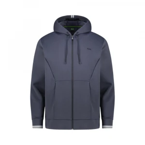 Толстовка Boss Cotton-Blend Zip-Up Hoodie With Stripe Details