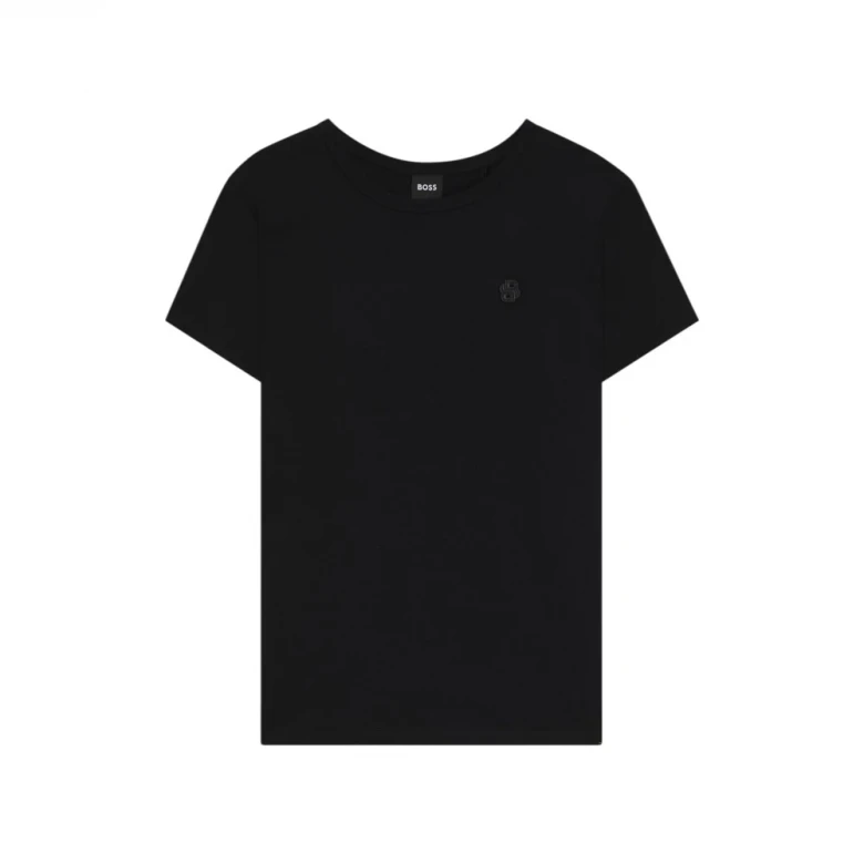Boss Slim-Fit Mercerised-Cotton T-Shirt With Double B Monogram Futbolkasi 4