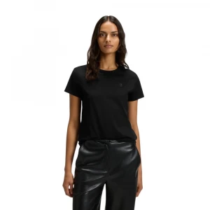 Boss Slim-Fit Mercerised-Cotton T-Shirt With Double B Monogram Futbolkasi