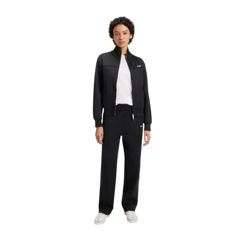 Брюки Boss Straight-Fit Tracksuit Bottoms With Contrast Logo And Piping 2