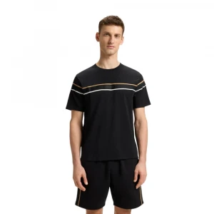 Boss Cotton-Jersey T-Shirt With Tape Trims Futbolkasi