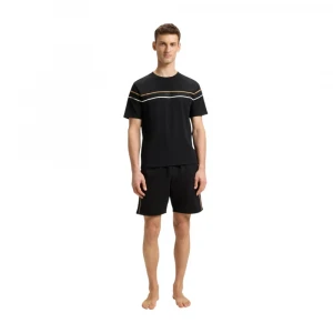 Boss Cotton-Jersey T-Shirt With Tape Trims Futbolkasi 1